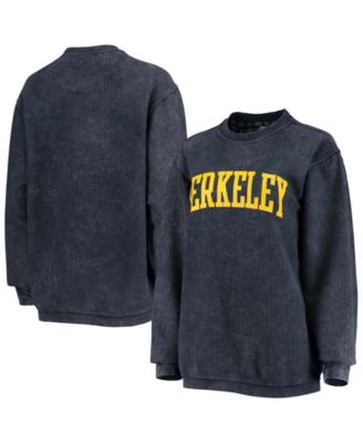 Women's Navy Cal Bears Comfy Cord Vintage-Like Wash Basic Arch Pullover Sweatshirt
