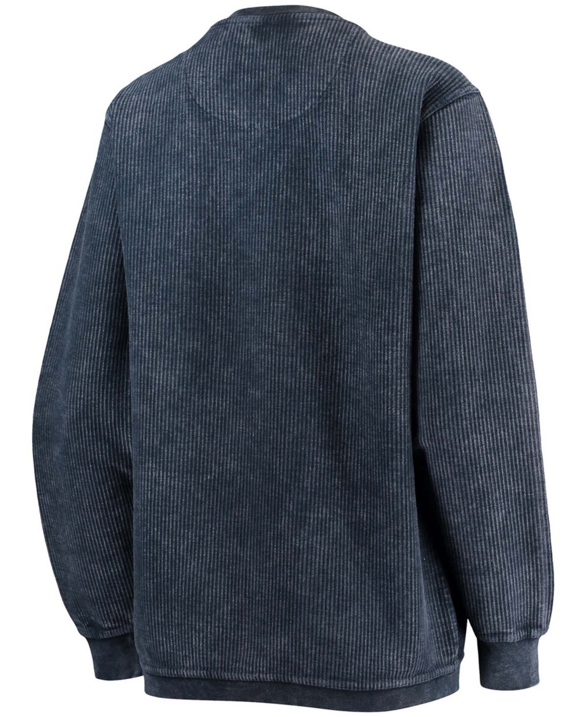 Women'sNorth Carolina Tar Heels Comfy Cord Vintage-Like Wash Basic Arch Pullover Sweatshirt - Navy