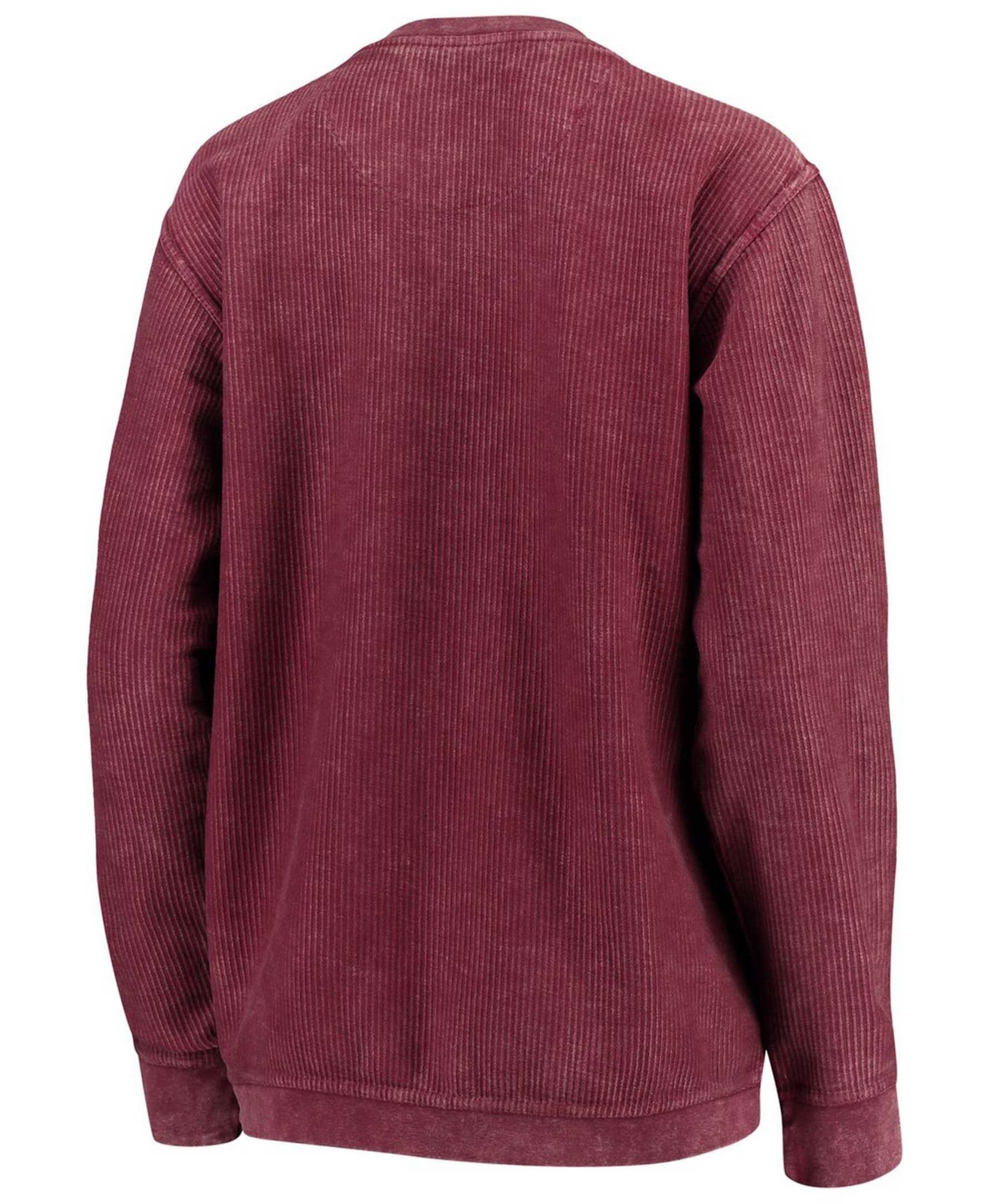 Women'sMississippi State Bulldogs Comfy Cord Vintage-Like Wash Basic Arch Pullover Sweatshirt - Maroon