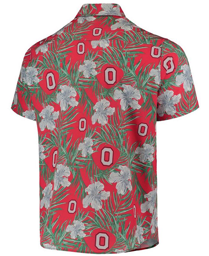 FOCO Men's Scarlet Ohio State Buckeyes Floral Button-Up Shirt - Macy's