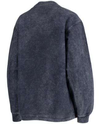 Women's Navy Gonzaga Bulldogs Comfy Cord Vintage-Like Wash Basic Arch Pullover Sweatshirt