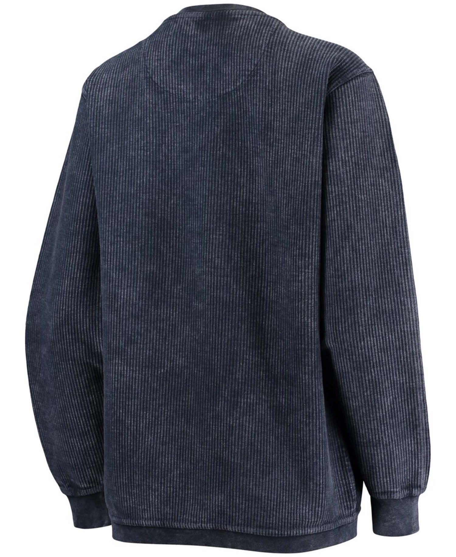 Women's Navy Villanova Wildcats Comfy Cord Vintage-Like Wash Basic Arch Pullover Sweatshirt
