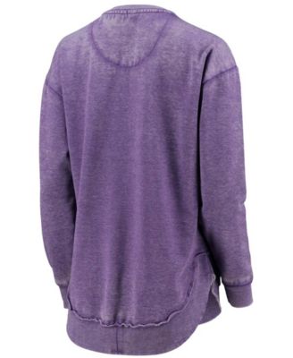 Women's Purple LSU Tigers Vintage-Like Wash Pullover Sweatshirt