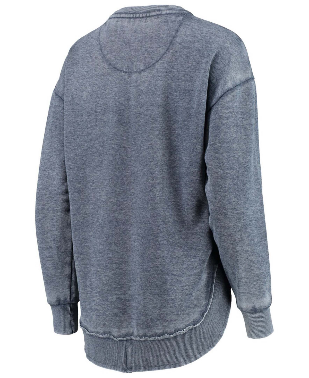 Women's PressboxPenn State Nittany Lions Vintage-Inspired Wash Pullover Sweatshirt - Heathered Navy