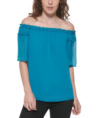 dkny off the shoulder top