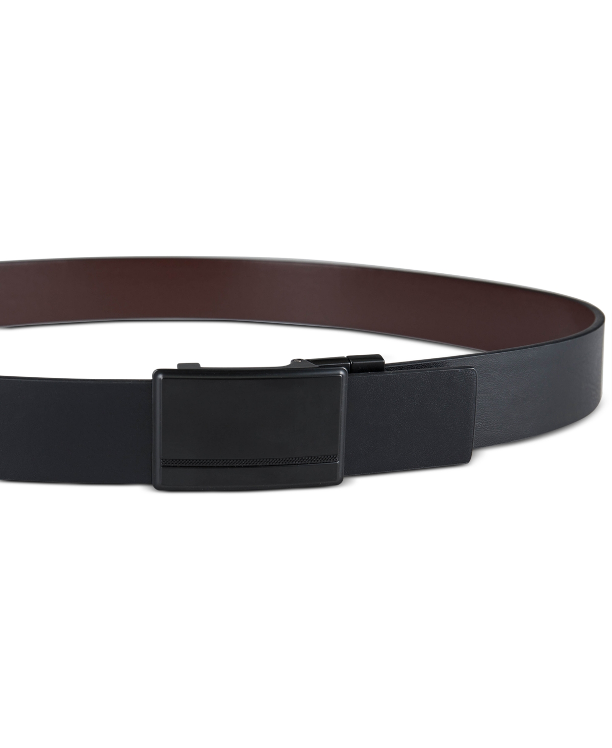 Shop Alfani Men's Reversible Compression Buckle Belt, Created For Macy's In Black,brown