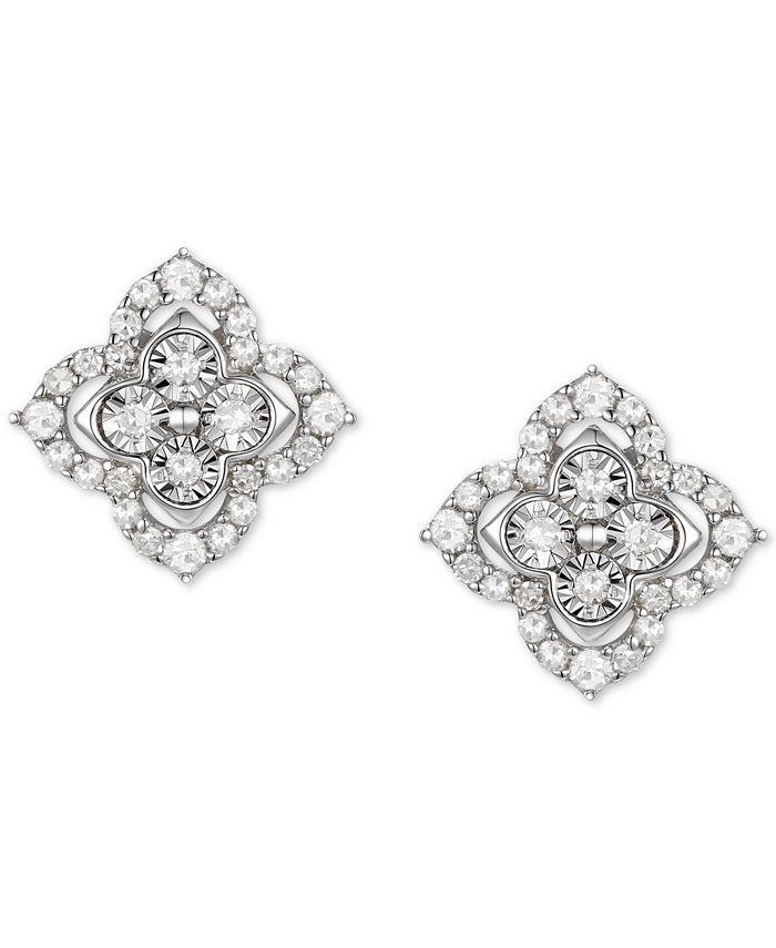 Macy's Diamond Stud Earrings (1/10 ct. t.w.) in Sterling Silver - Macy's