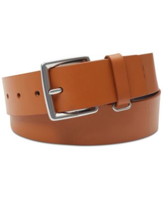 Men's Leather Belt with Keeper Ring
