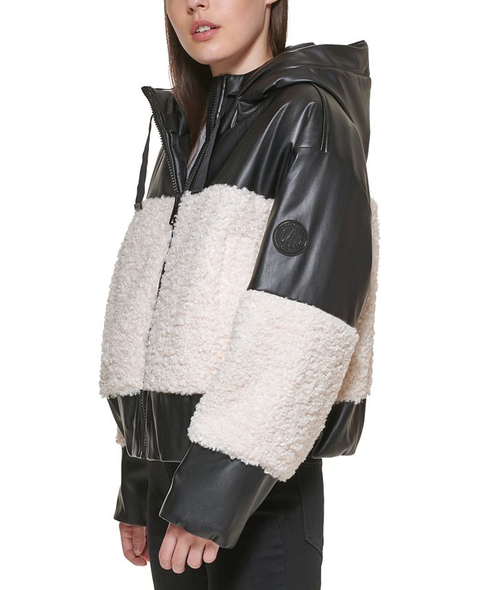 DKNY Jeans MixedMedia Hooded Puffer Jacket Macy's