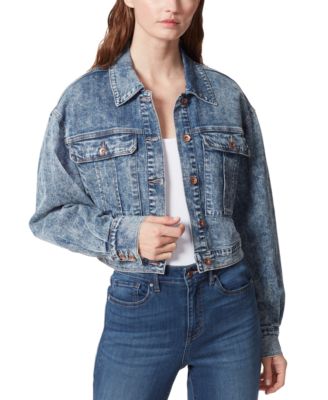 cropped denim jacket frayed