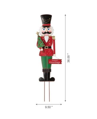 Metal Nutcracker Yard Stake or Standing Decor or Wall Decor, 36"