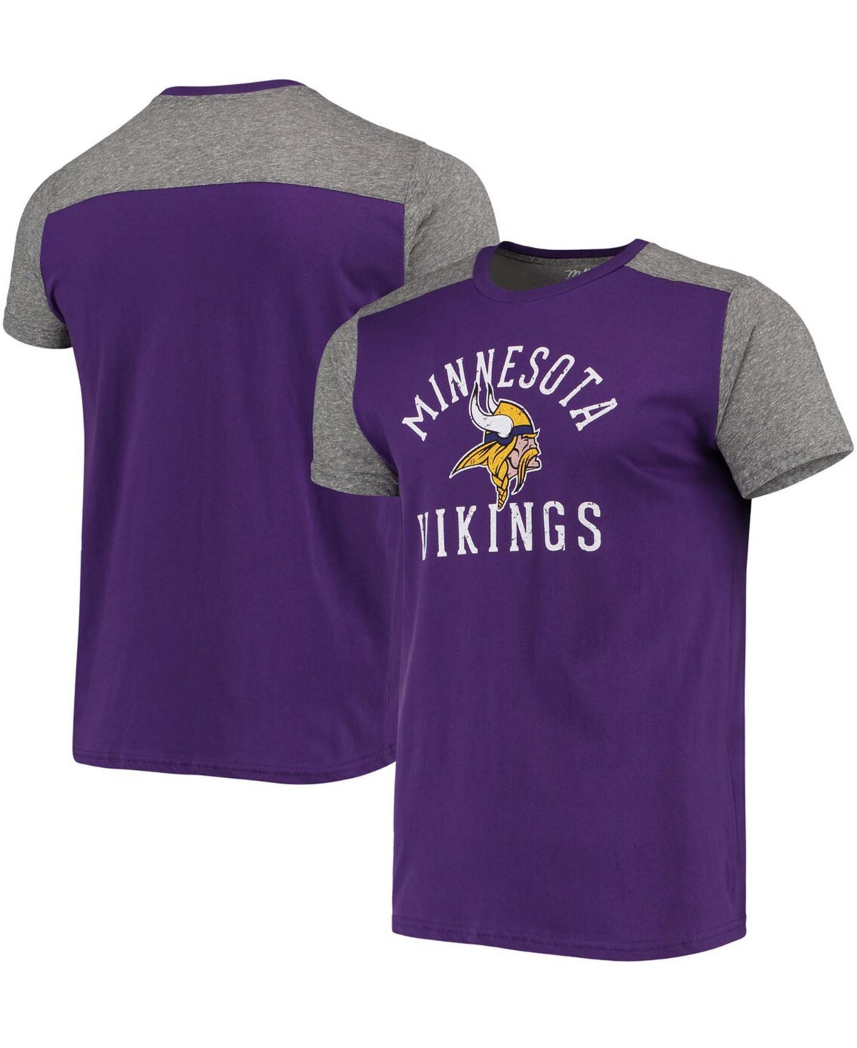 Majestic Men's Purple, Gray Minnesota Vikings Field Goal Slub T-shirt In Purple,gray