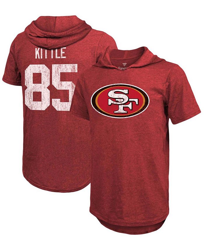 Fanatics Men s George Kittle Heathered Scarlet San Francisco 49Ers