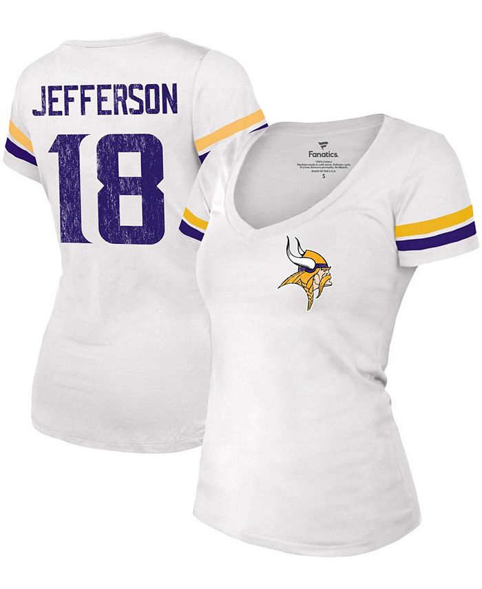 Fanatics Women's Justin Jefferson White Minnesota Vikings Name Number  V-Neck T-shirt - Macy's