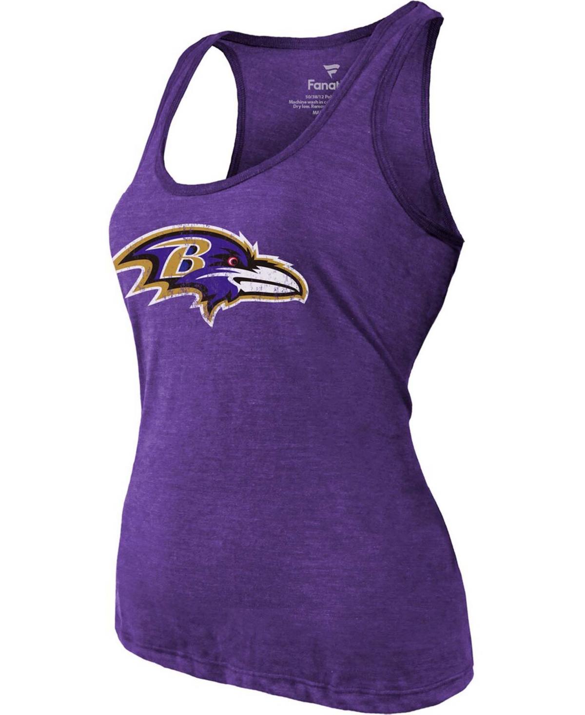 Shop Fanatics Women's Heathered Purple Baltimore Ravens Name Number Tri-blend Tank Top