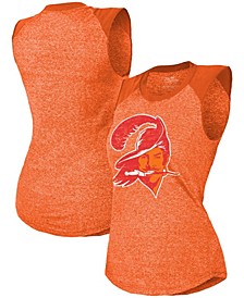 Women's Threads Orange Tampa Bay Buccaneers Retro Tri-Blend Raglan Muscle Tank Top