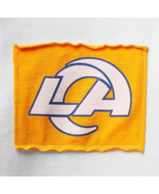 Women's White Los Angeles Rams Crop Pullover Hoodie