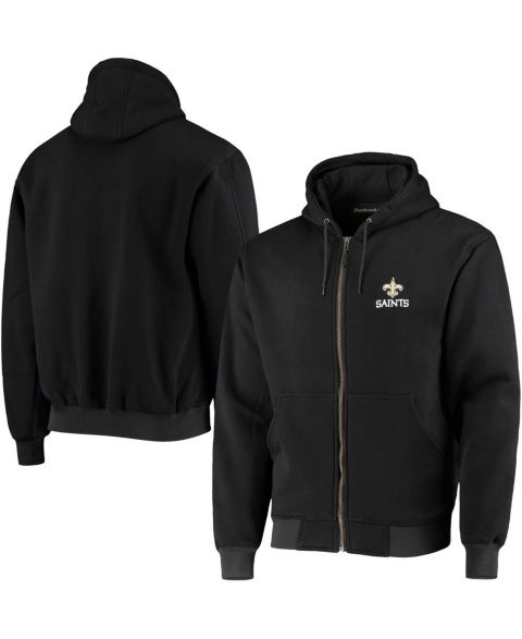 Мужское худи Dunbrooke Black New Orleans Saints Craftsman Thermal-Lined Full-Zip