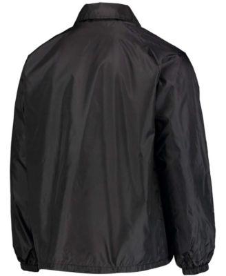 Men's Black Minnesota Vikings Coaches Classic Raglan Full-Snap Windbreaker Jacket