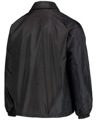 Men's Black Philadelphia Eagles Coaches Classic Raglan Full-Snap Windbreaker Jacket