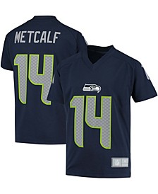 Youth Boys DK Metcalf College Navy Seattle Seahawks Performance Player Name Number Raglan V-Neck T-shirt