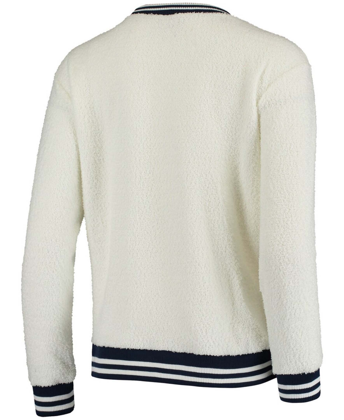 Shop Concepts Sport Women's Cream, Navy Seattle Seahawks Granite Knit Pullover Sweatshirt In Cream,navy