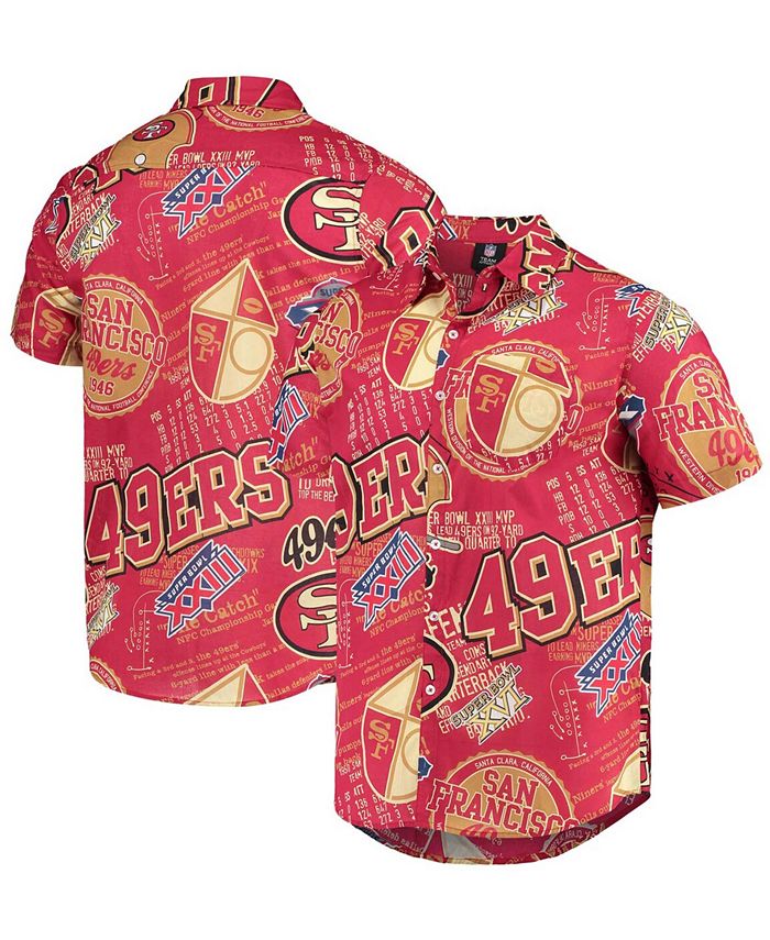 FOCO Men's Scarlet San Francisco 49Ers Thematic Button-Up Shirt