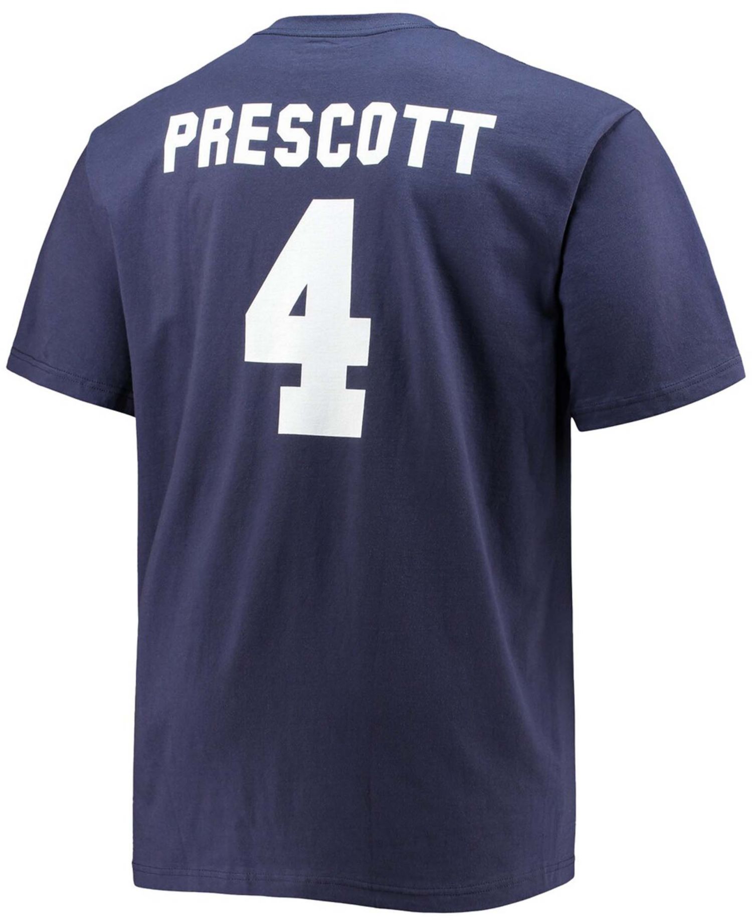 Men's Big and Tall Dak Prescott Navy Dallas Cowboys Player Name & Number T-shirt