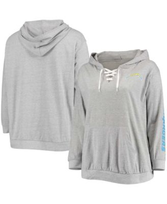 Dallas Cowboys Fanatics Branded Women's Plus Size Lace-Up Pullover Hoodie -  Heathered Gray