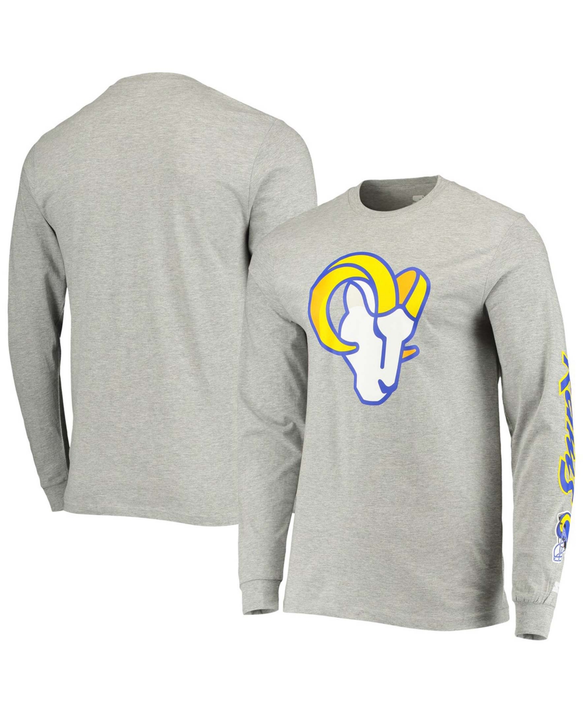 Shop Starter Men's Heathered Gray Los Angeles Rams Halftime Long Sleeve T-shirt In Heather Gray