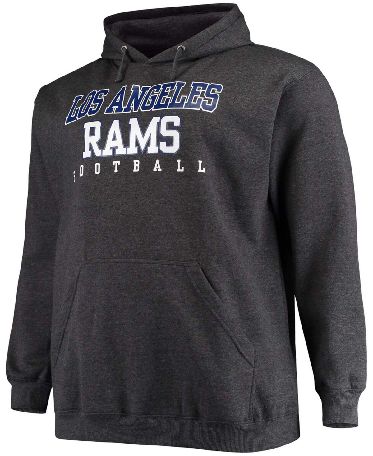 Shop Fanatics Men's Big And Tall Heathered Charcoal Los Angeles Rams Practice Pullover Hoodie In Heather Charcoal