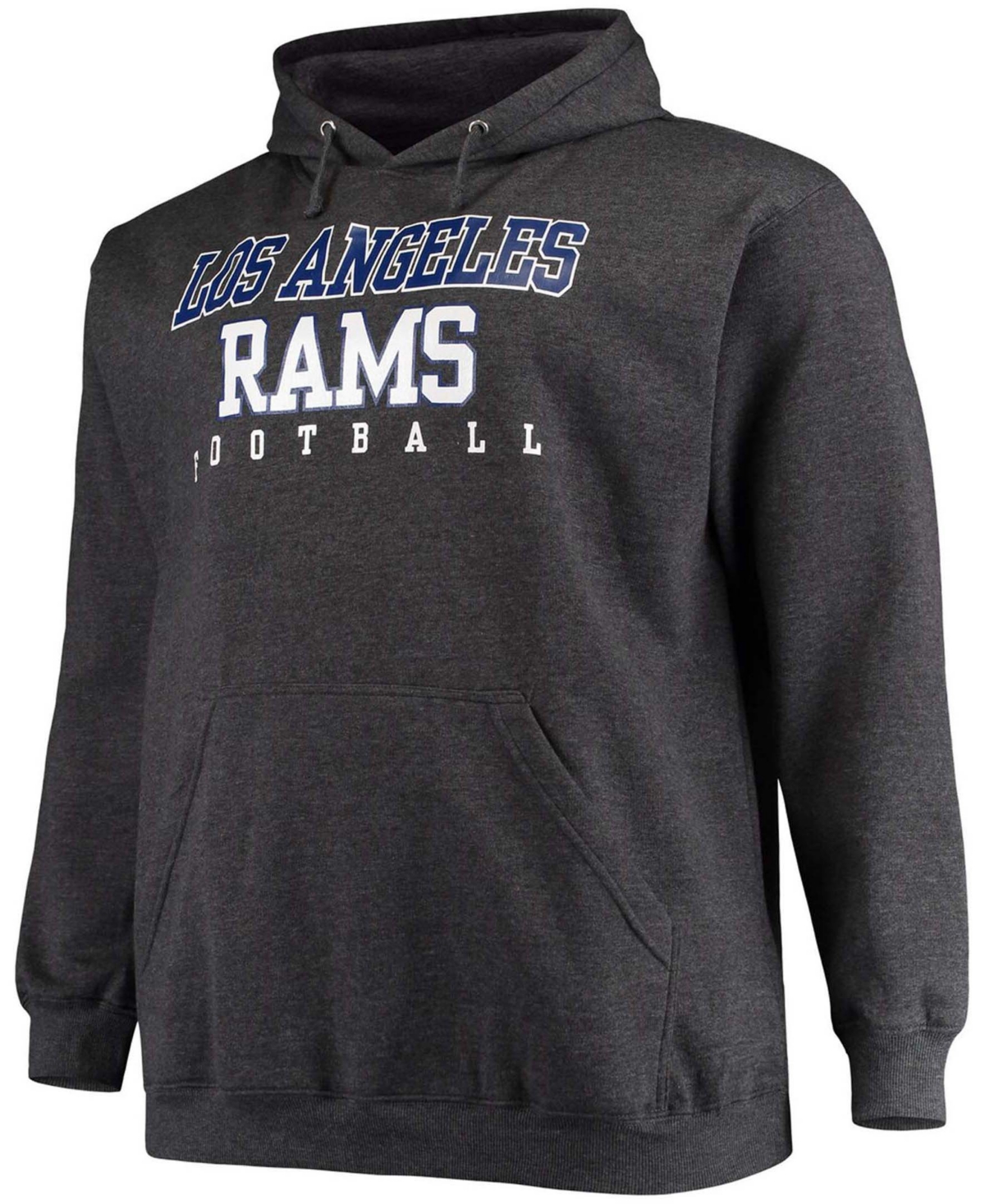 Fanatics Men's Big And Tall Heathered Charcoal Los Angeles Rams Practice Pullover Hoodie In Heather Charcoal