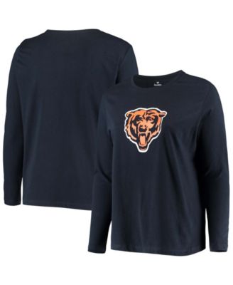 Women's Fanatics Branded Navy Chicago Bears Plus Size Primary Logo Long  Sleeve T-Shirt