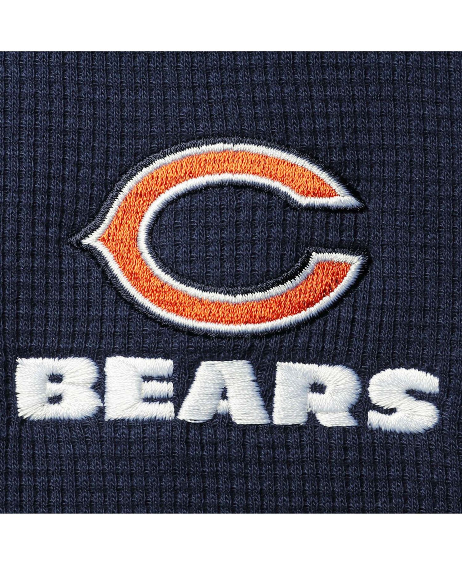 Men's Navy Chicago Bears Logo Maverick Thermal Henley Long Sleeve T-shirt