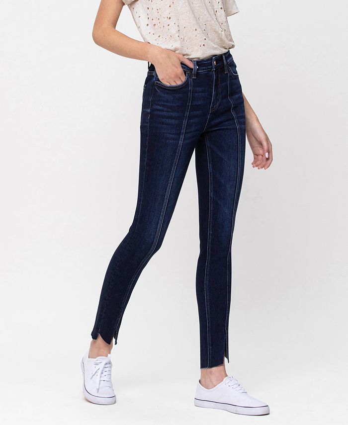 VERVET Women's High Rise Ankle Skinny Jeans with Step Hem Detail ...