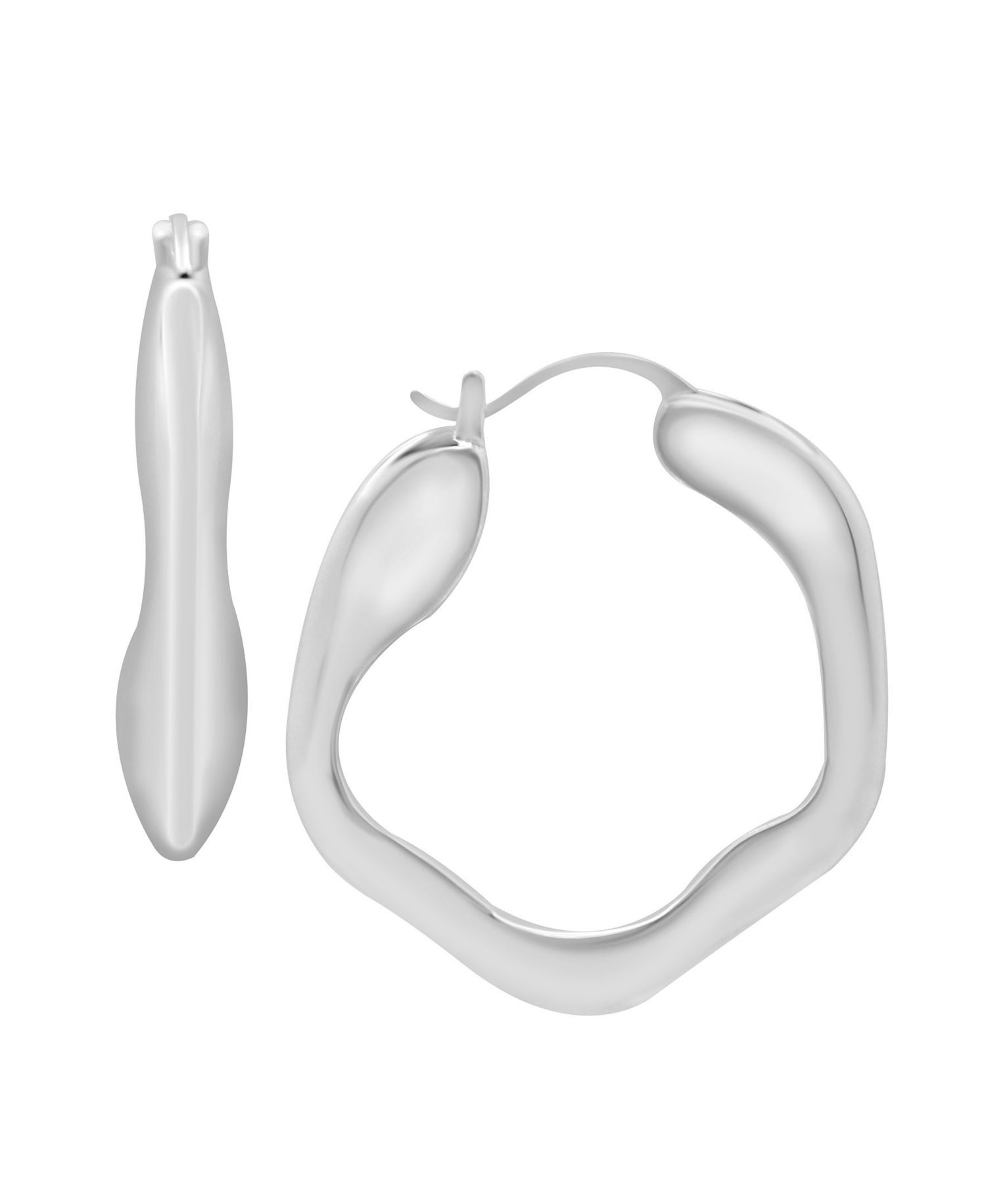 Gold or Silver Plated Wave Look Click Top Earrings