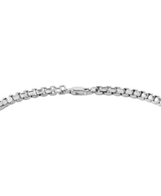 EFFY&reg; Men's Black Spinel Cluster Box Link Bracelet  in Sterling Silver