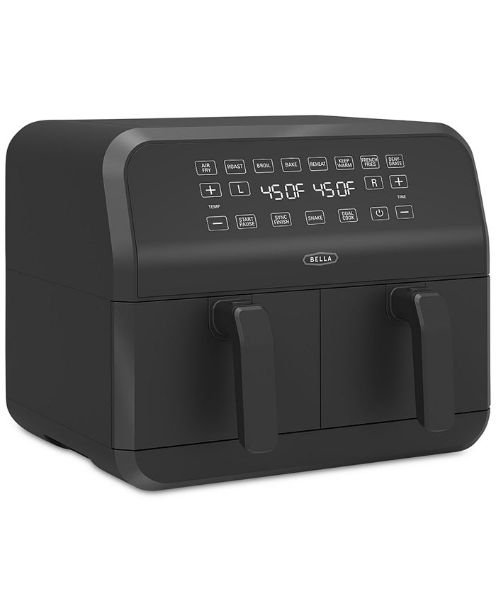 Bella 8Qt. DualBasket Dual Zone Touchscreen Air Fryer 1700W Macy