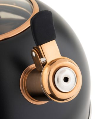 Stainless Steel 2.6-Quart Black Tea Kettle with Copper Handle