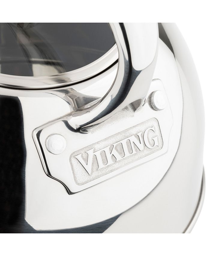 Viking Stainless Steel 2.6Qt. Black Tea Kettle with Copper Handle