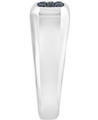 EFFY&reg; Men's Sapphire Cluster Ring (5/8 ct. t.w.) in Sterling Silver