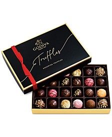 Holiday Signature Chocolate Truffles Gift Box with Red Ribbon, 24-Pieces