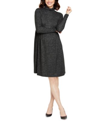 Turtleneck Fit & Flare Maternity Dress