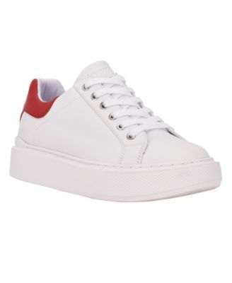 white faux leather sneakers womens