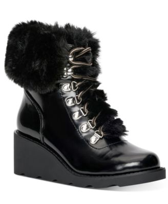 black wedge booties macys