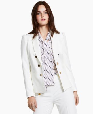 macys womens white blazer