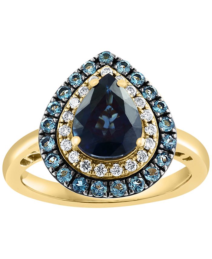 EFFY Collection - Multi-Gemstone (2-1/10 ct. t.w.) & Diamond (1/5 ct. t.w.) Teardrop Ring in 14k Gold