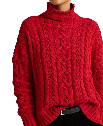 Lauren Ralph Lauren Cable-Knit Turtleneck Sweater & Reviews - Sweaters ...