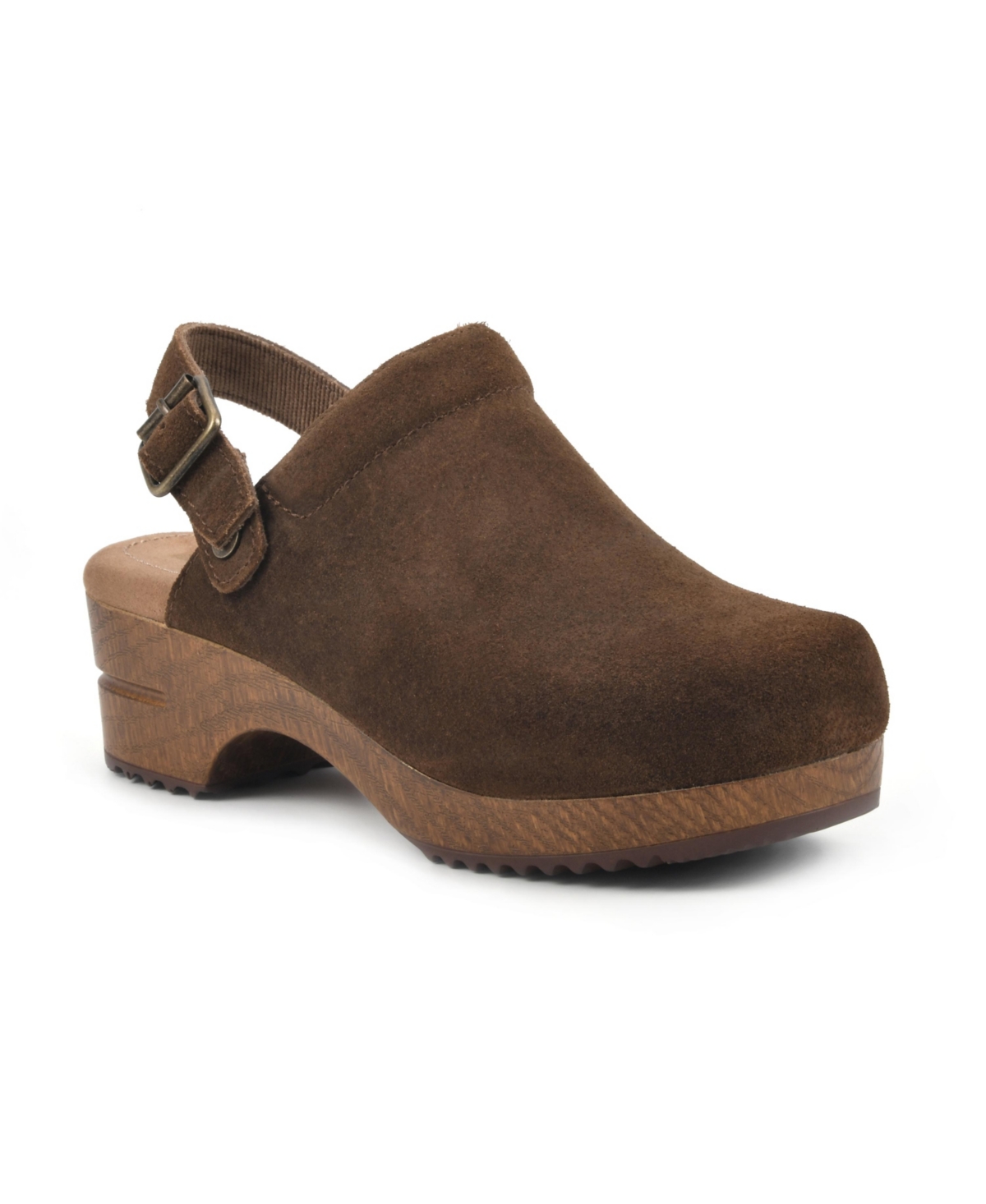 White Mountain Women's Being Slingback Platform Clogs In Brown,suede
