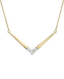Diamond Chevron Statement Necklace (1/6 ct. t.w.) in 14k Gold, 17" + 1" extender, Created for Macy's
